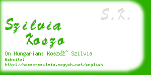 szilvia koszo business card